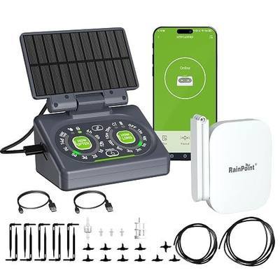 RAINPOINT WiFi Smart Programmable Solar Drip Irrigation System for Indoor Houseplant Water Up to 15 Pots, Compact Vacation Auto Plant Waterer Self Watering Device While Away Low Water Auto Shut-Off