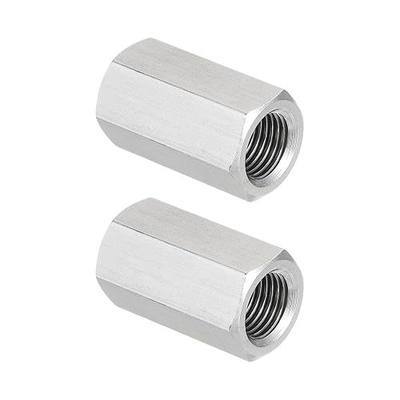 PATIKIL M10 x 1-Pitch 304 Stainless Steel Hex Coupling Nuts, 2Pcs 25mm / 1" Length Fully Threaded Rod Coupling Nut Studding Connector Fasteners, Silver Tone