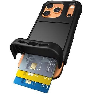 Scooch for iPhone 17 Pro Case with Card Holder, Wingmate Wallet Case with Hidden Card Slot and RFID Protection, Holds 3 to 4 Cards, 10-Foot Drop Protection, Black