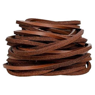 Genique Real/Genuine 3mm Leather Cord 5 Metres, 1/8 inch Leather Strips, Leather Shoe Laces, for Boot Laces, Necklace, Bracelets, Jewelry Making, Crafting, Baseball Glove Repair (Tan, 3MM)