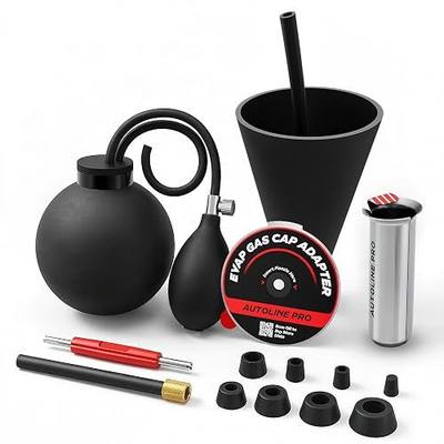 AutoLine Pro Automotive EVAP Smoke Machine Premium Accessories(5) - Universal Gas Cap Adapter | Plugs Kit(8) | EVAP Service Port Adapter | Bladder Adapter | Cone Adapter