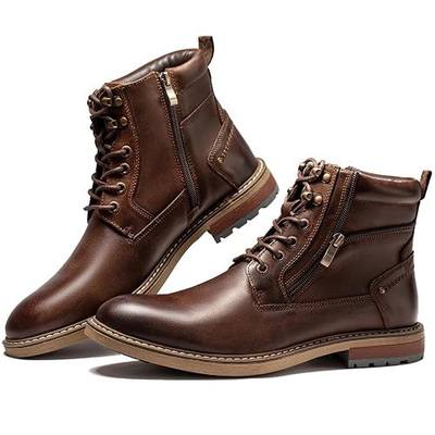 Arkbird Mens Boots Motorcycle Combat Boots Genuine Leather Dress Boot Casual Zipper Fashion Boots for Men