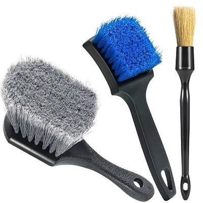 Tire Brushes for Cleaning Tires, Car Wheel Brushes for Cleaning Wheels, Rim Cleaner Brush for Car Detailing, Premium Wheel Cleaner Brush Kit Safe for Cars, Trucks, SUVs, RVs, Motorcycles