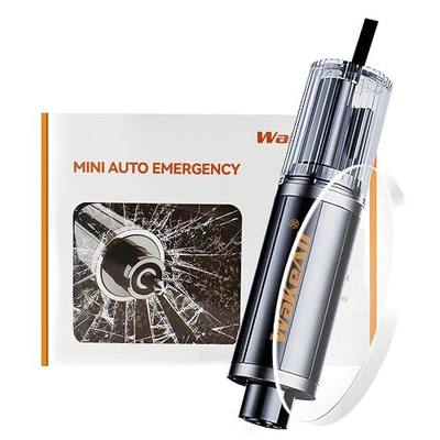 Window Breaker Seatbelt Cutter, Emergency 2‑in‑1 Car Escape Keychain Tool, Safe Hammer Glass Breaker Under Water–Compact, Durable Emergency Rescue Device for Drivers & First Responders, Premium Black