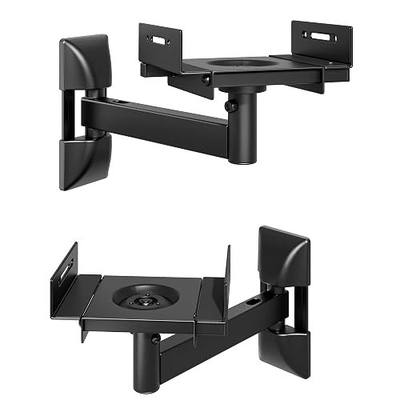 Speaker Wall Mounts, 55 lbs Capacity, Widths from 5.1” to 11.2”,1 Pair | Dual Speaker Wall Stands for Most Bookshelf Speakers, Fits speakers with Widths Ranging from 5.1” to 11.2”