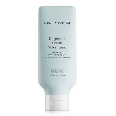 HALOVIDA Leave-in Dry Shampoo Gel, Instant Oil Absorption & Volume, Light Texture Transparency, Non-Aerosol, Safe & Clean with Natural Ingredients, 2.82 oz