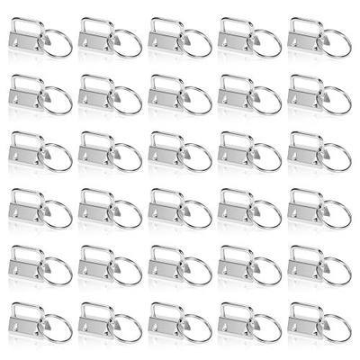 30PCS Key Fob Hardware Set 1 Inch with Split Rings, Lanyard Keychain Hardware for Wristlet, Key Fob, Key Chain, Clamp Supplies for DIY Craft Making