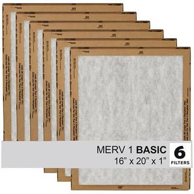 Filtrete 16x20x1 Air Filter, 3M MERV 1 HVAC AC Furnace Filter Replacement, 6-Pack (Actual Size 15.98x20x0.98 in)