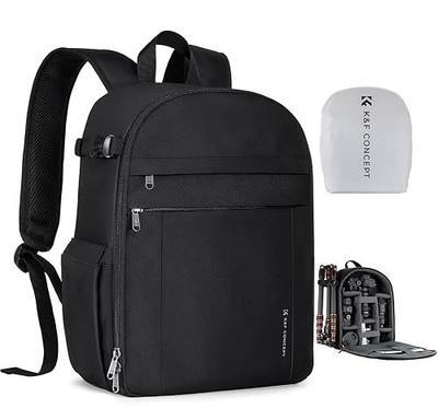 K&F CONCEPT Lightweight Camera Backpack Bag, Professional Photography Bag Compatible with Canon/Nikon/Sony Camera and Lens Accessories, Camera Case with Tripod Strap & Rain Cover