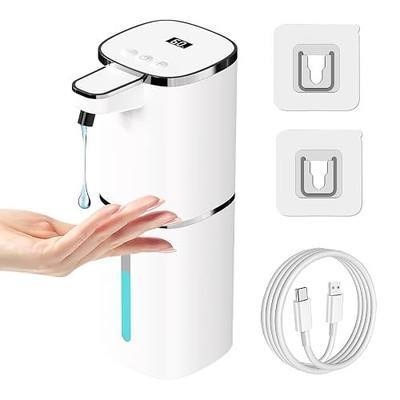 OHIFAST Automatic Liquid Soap Dispenser Touchless, USB Rechargeable Smart Hand Soap Dispenser, 9-Level Adjustable, Physical Button Operation, 13.5oz/400mL Wall Mounted for Bathroom Kitchen Dish Soap