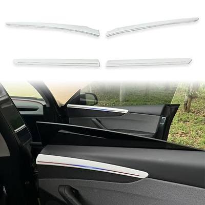 Fit Tesla Model Y Juniper Forint Door Panel Trim For 2025 2026 Model Y Juniper Rear Door inner Armrest Panel Cover Decorative Accessories 4PCS(Matte White)