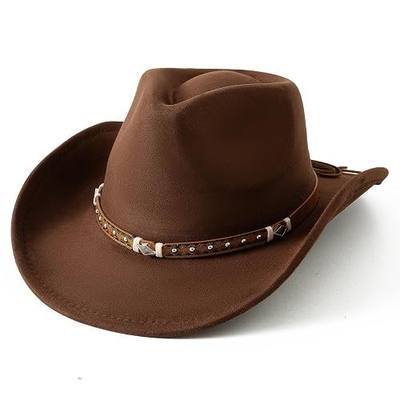 Jastore Faux-Suede Cowboy Hat for Kids Girls Boys with Shapeable Wide Brim Western Hats for Cowboys and Cowgirls