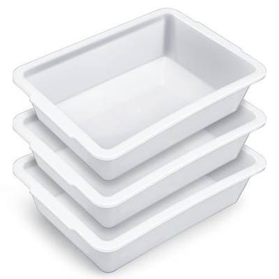 Remerry 3 Pack Polypropylene Containment Tray 15" L x 10.8" W x 4" H Rectangular Lab Tray for Sterilizing and Drying Laboratory Supplies, Durable and Temperature Resistant Plastic