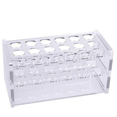 Clear Acrylic Test Tube Rack, 18-Hole 17mm Holder for 10ml 15ml Tubes | 4.5mm Thick Acrylic, 18 Holes, 17mm Diameter, Fits 10ml 15ml Tubes, Pens, Markers, Lab And Desk Use