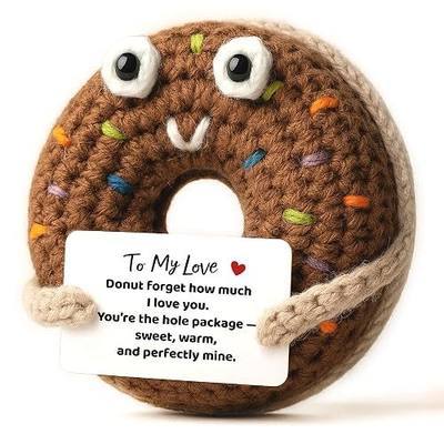 Gifts for Him Her Boyfriend Girlfriend, To My Love Handmade Crochet Donut | Anniversary Birthday Gifts for Women Men, Romantic Valentines I Love You Gifts for Wife Husband Couples Cute Decor