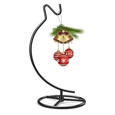 Ornament Display Stand with Hook, 11" Black Iron Hanging Stand for Air Plants, Glass Balls, Witch Balls, Terrariums, Christmas & Wedding Decorations, Home & Office Decor (black)