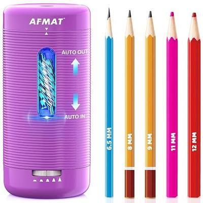 AFMAT Electric Pencil Sharpener, Fully Automatic Pencil Sharpener, Auto in & Out, Rechargeable Hands-Free Sharpeners for Jumbo & Colored Pencils (6.5-12mm), Portable for Home/Classroom/Office PSC2