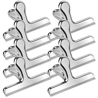8Pack Large Bag Clips, 12cm Stainless Steel Chip Clips, Heavy Duty Food Bags Clamp Great for Kitchen Office, Snack Clip(Sliver)