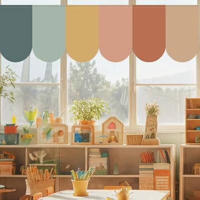 Hahafelt 6 Pcs School Classroom Curtains Back to School Boho Classroom Curtains Decoration for Kindergarten Daycare Primary Bedroom Playroom Room Decor