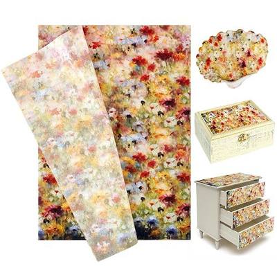 Crtiin 10 Sheets Large Decoupage Paper for Furniture 20 x 27.5 Inches Vintage Floral Decor Rice Tissue Paper for Gift Wrapping Wedding Bridal Shower DIY Crafts Scrapbook(Oil Painting Garden)