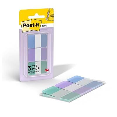 Post-it Sticky Tabs, 1 x 1.5 in, Warm Pastels, 3 Pads, 36 Tabs Total | Book Tabs in Assorted Warm Pastel Colors for Bookmarking, Annotating, Reading, and Reminders