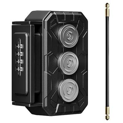 Magnetic Key Lock Box,Magnetic Key Holder Under car,Magnetic Key Cabinets,Key Holder Magnetic,Hide a Key Magnetic Holder,Waterproof Magnetic Key Hider Outside,4 Combinations & Dual Mounting,