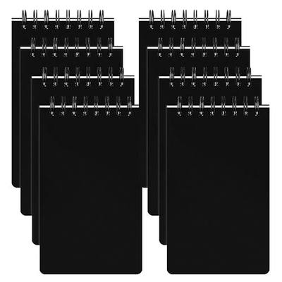 Thboxes 8 Pack Pocket Notebooks, 3 X 5 Spiral Notepads, Black | 60 Sheets/120 Pages Each, Lined 80gsm Paper, Double-Wire Binding, Pocket Size for School, Office, Travel