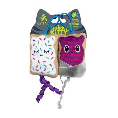 Quirky Kitty Flingin Purr Tarts Catnip Filled Interactive Cat Toys, 2 Pack | Pastry themed pair made for tossing games, sparks batting, chasing and playful energy in felines during active daily sessions