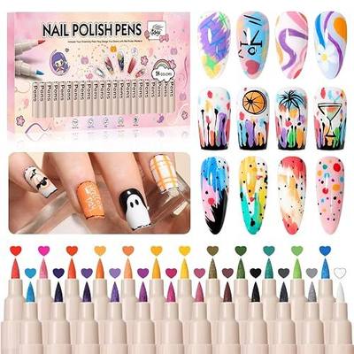 Nail Art Pens,24 Colors 0.7mm 3D Nail MarkerPens for Women | Quick-Dryings, Nail Polish Pens for DIY Paint/Dotting/Liner, Home Manicure Tools, Great Gift, Non-Toxic, Beginner Friendly
