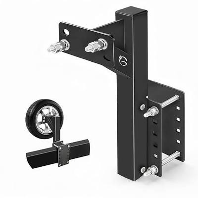 GADFISH Elevated Spare Tire Carrier Mount, Folding 17 Inch Trailer Bracket Heavy Duty Holder, Fits 4 & 5 & 6 Lugs Trailer Wheels on 4", 4.5", 4.75", 5" and 5.5" Bolt Patterns, Holds up to 150 Lbs