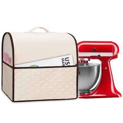 YARWO Stand Mixer Cover Compatible with KitchenAid Mixer Tilt-Head 4.5/5 qt | Insulated Small Kitchen Appliance Protective Dust Cover for Mixer and Accessories, Top Handle, Foldable, Washable, Beige