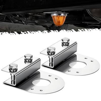 PARTsam 2Pcs Straight Down Watermelon Light Under Glow Frame Brackets, Clamp-On Mount No Drilling Required, Stainless Steel, Universal for Semi-Trucks Trucks Pickup