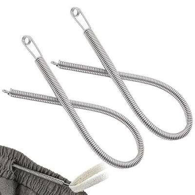 2 PCS Spring Drawstring Needle Threader,DIY Rope Threader Clip,Drawstrings Replacement with Easy Threaders,Drawstring Threader Tool Set,for Drawstring Replacement for Hoodies,Pants