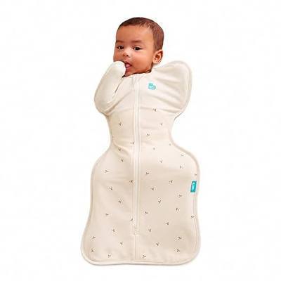 Love to Dream Swaddle Up, Newborn 2.2-3.8kg, Stage 1, 1.5 TOG, Secure Fit Improves Sleep, Newborn Baby Swaddle Sack, Soft Stretch Cotton Fleece in Twigs Oatmeal, Arms Up Design for Safer Better Sleep