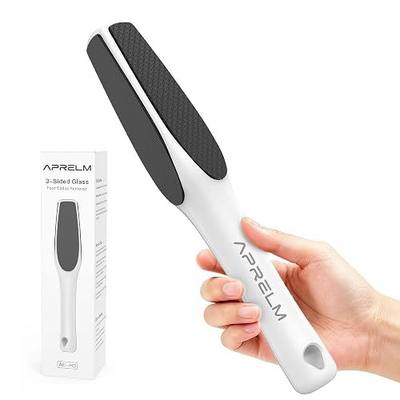 APRELM 3-Sided Nano Glass Foot File, 3-in-1 Coarse/Medium/Fine Foot Callus Remover, Professional Callus Remover for Feet Hard Skin Smooth Polishing (White)