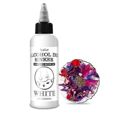 White Alcohol Ink for Epoxy Resin, 3.5oz Concentrated White Color Alcohol-Based Resin Ink for Resin Art, Tumblers, Resin Petri, Alcohol Paint Dye for Coaster, Painting, Yupo, Resin Art