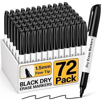 V-Opitos 72 Pack Fine Tip Black Dry Erase Markers | Bulk Whiteboard Markers, Non-Toxic, Easy Clean, Erasable, School Classroom, Office Supplies