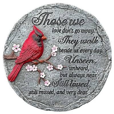 Memorial Garden Stones Red Cardinal Sympathy Gifts for Loss of Loved One - Father’s Day Condolence Bereavement Gift Outside Memory Plaques Outdoor Stepping Stone