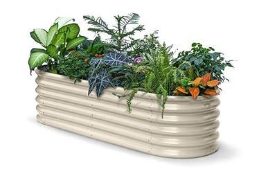 6x2x1.5 ft Galvanized Raised Garden Bed, 18" Tall Metal Raised Planters for Outdoor Plants, Vegetables, Herbs, Above Ground Raised Garden Bed Kit for Small Space Gardening - Sand Beige