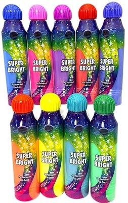 Dab-O-Ink Super Bright - 3 oz. Fluorescent Bingo Daubers, Multi-Color Rainbow Set, 9 Pack