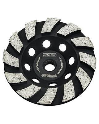 CRALY 4-1/2 Inch Concrete Grinding Wheel for Angle Grinder, 5/8''-11 Threaded Arbor Turbo Diamond Cup Grinding Wheel for Marble, Stone, Granite, Masonry, Cement Surface Polishing, Cleaning & Removal
