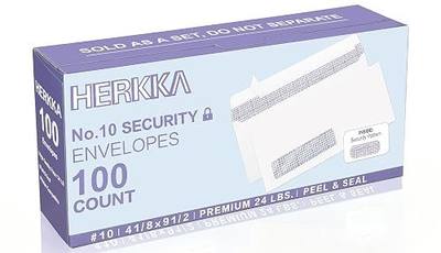 100 Pack #10 Single Left Window SELF Seal Security Envelopes, Designed for QuickBooks Invoices & Business Statements, Computer Printed Checks Peel and Seal Flap, Size 4-1/8 x 9-1/2 Inches, 24 LB