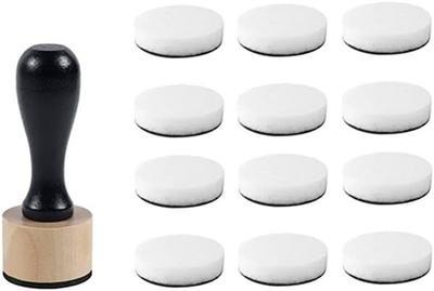 13 Pcs Ink Blending Tool Set, 1 Wooden Handle & 12 Domed Sponge Refill Pads for Stamping, Scrapbooking, Card Making, Distress Ink Art Supplies