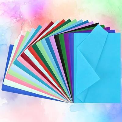 CCINEE 144 Sheets Bleeding Tissue Paper 5.8 x 8.3 Inch Watercolor Bleeding Paper for Arts Craft Classroom DIY Project Scrapbooking Party Supply, 20 Assorted Colors