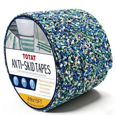 Waterproof Tape for Pools, 4" x15FT Heavy Duty Anti Slip Stair Treads Outdoor Tape Non-Slip Rubber Grip Tape Shower Strips Slip Resistant Tape Traction Tape for Stairs Showers Bathroom Trails