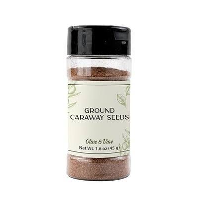 Olive & Vine Ground Caraway Seeds, Earthy Flavor, For Baking & Cooking, Rich Tradition, Authentic Taste, For Global Recipes (1.6 Ounce)