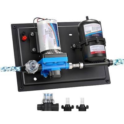 12V RV Water Pump 5.5GPM 55PSI with 0.75L Accumulator Tank, Max 125PSI Self-Priming Diaphragm Pressure Pump System for RV Camper, Boat, Kitchen, Bathroom, Home Water Pump System