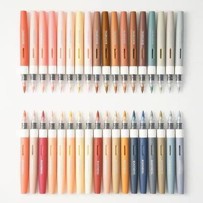 ROSYMENG Skin Tone Acrylic Paint Markers: 36 Colors Acrylic Paint Pens | Soft Brush Tip, Straight Liquid Quick-Dry Design, Drawing Supplies for Adult Coloring Books, Rock, Glass, Wood, Fabric