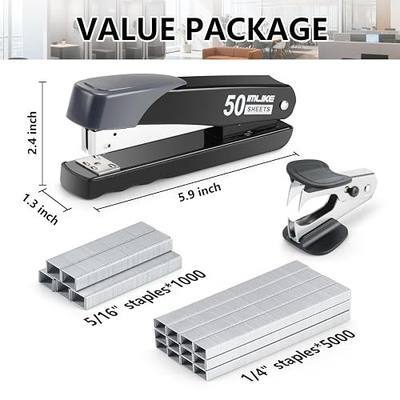 Heavy Duty Stapler, IMLIKE 50 Sheet Full Strip Stapler, Anti-Jam Non-Slip with 5000pcs 26/6 Staples and 1000pcs 23/8 Staples, Staple Remover, for Home, Office, and Classroom, Black