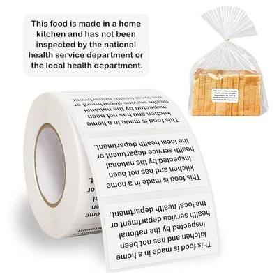 800 Count Cottage Baking Food Law Labels Stickers,Homemade Stickers for Baked Goods Ingredients, Home Kitchen Inspection Statement Thermal Printed Labels
